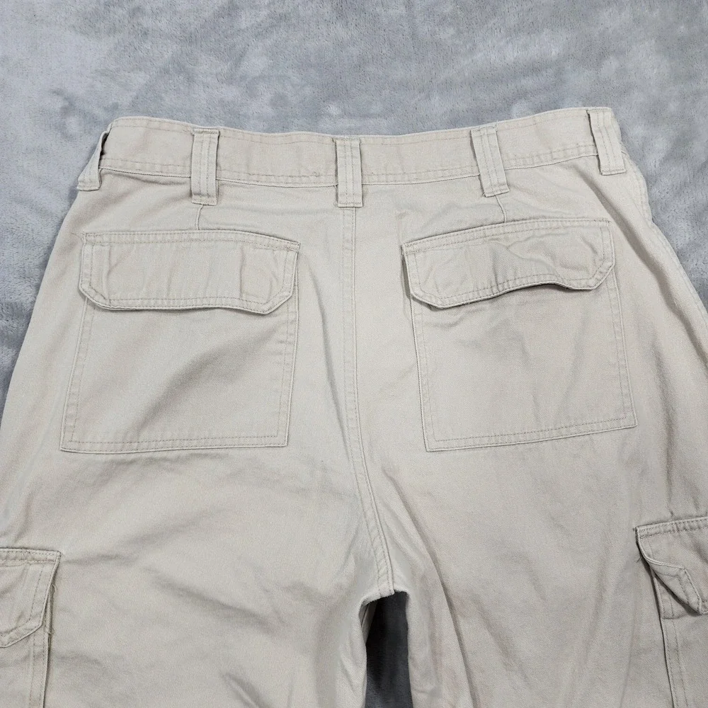 Vintage Basic Editions Pants Mens 36x32 Beige Cargo Regular Fit Cotton Casual